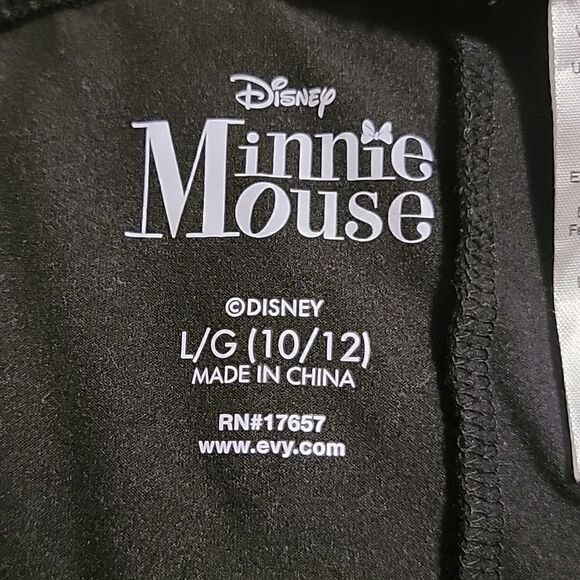 DISNEY MINNIE MOUSE BLACK LEGGING CAPRIS, SIZE LARGE 10/12 - Picture 4 of 5